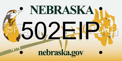 502EIP Nebraska License Plate