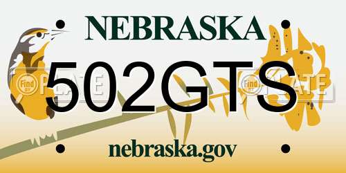 502GTS Nebraska License Plate