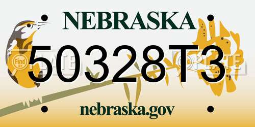 50328T3 Nebraska License Plate