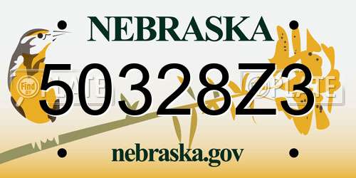 50328Z3 Nebraska License Plate