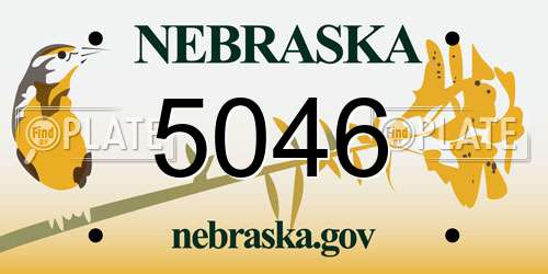 5046 Nebraska License Plate