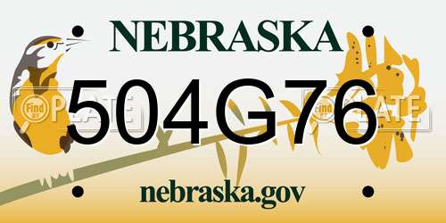 504G76 Nebraska License Plate