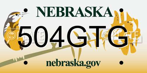 504GTG Nebraska License Plate