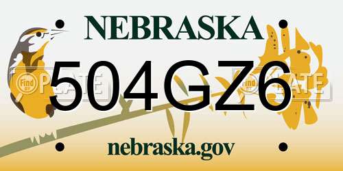 504GZ6 Nebraska License Plate