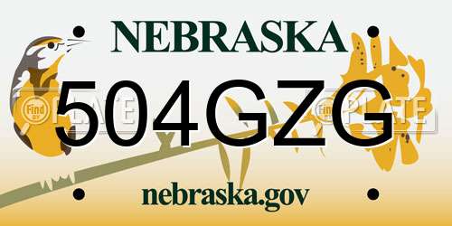 504GZG Nebraska License Plate
