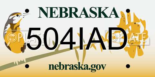 504IAD Nebraska License Plate