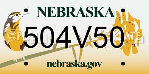 504V50 Nebraska License Plate