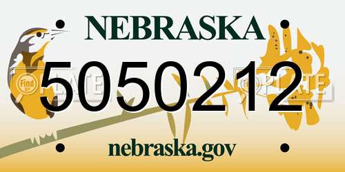 5050212 Nebraska License Plate