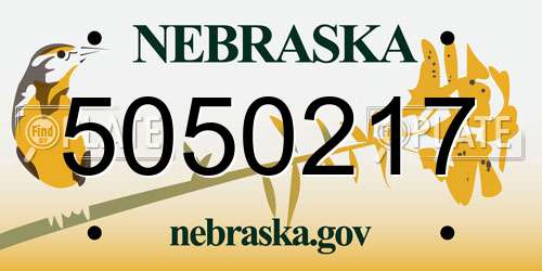 5050217 Nebraska License Plate