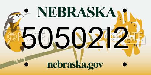 50502I2 Nebraska License Plate