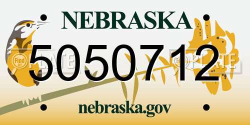 5050712 Nebraska License Plate