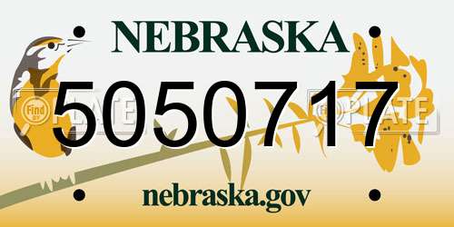 5050717 Nebraska License Plate