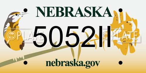 5052II Nebraska License Plate