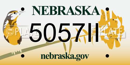 5057II Nebraska License Plate