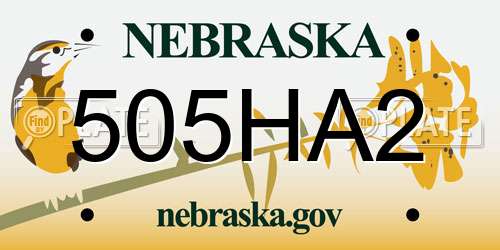 505HA2 Nebraska License Plate
