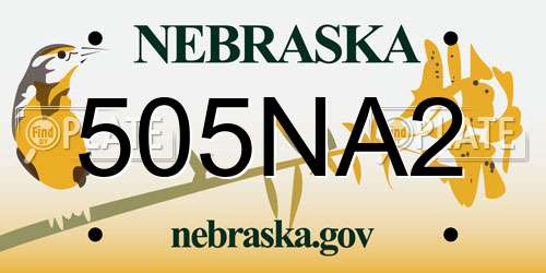 505NA2 Nebraska License Plate