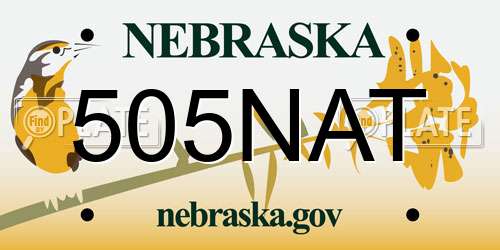 505NAT Nebraska License Plate