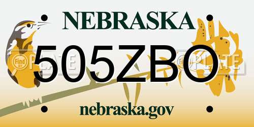 505ZBO Nebraska License Plate