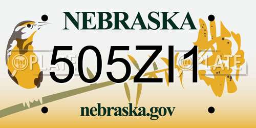 505ZI1 Nebraska License Plate