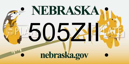 505ZII Nebraska License Plate