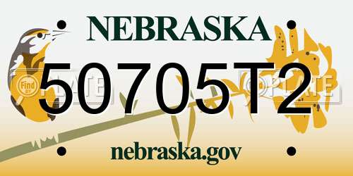 50705T2 Nebraska License Plate