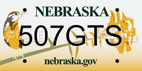 507GTS Nebraska License Plate
