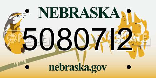 50807I2 Nebraska License Plate