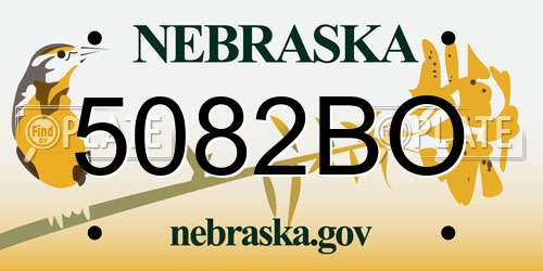 5082BO Nebraska License Plate