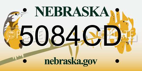 5084CD Nebraska License Plate