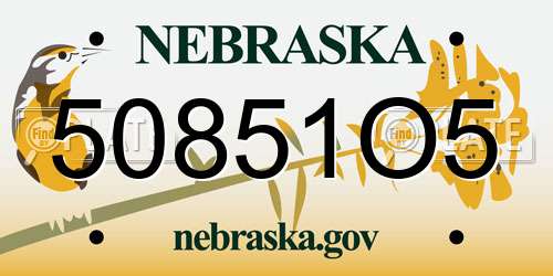 50851O5 Nebraska License Plate