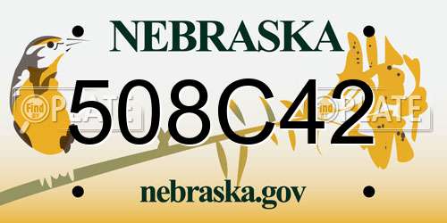 508C42 Nebraska License Plate