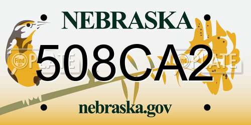 508CA2 Nebraska License Plate