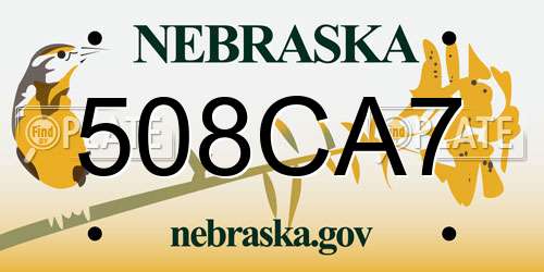508CA7 Nebraska License Plate