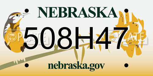 508H47 Nebraska License Plate
