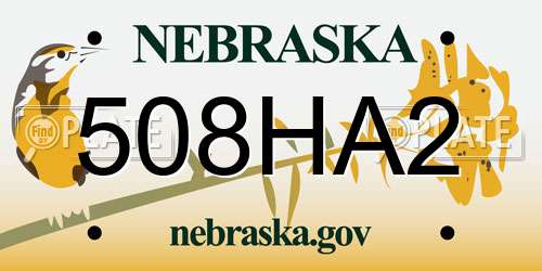 508HA2 Nebraska License Plate