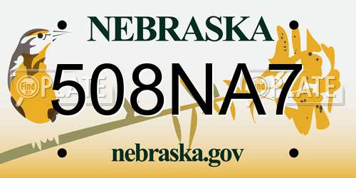 508NA7 Nebraska License Plate