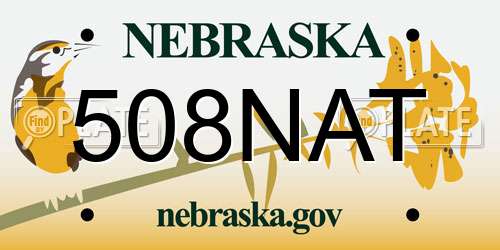 508NAT Nebraska License Plate