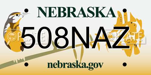 508NAZ Nebraska License Plate