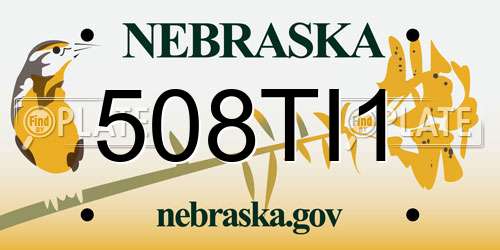 508TI1 Nebraska License Plate
