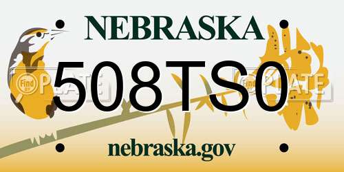 508TS0 Nebraska License Plate
