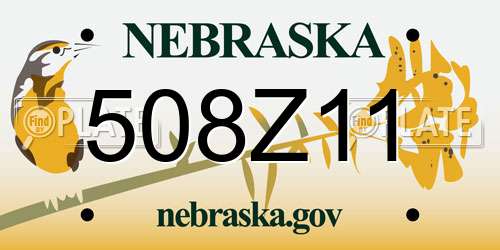 508Z11 Nebraska License Plate