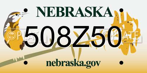 508Z50 Nebraska License Plate