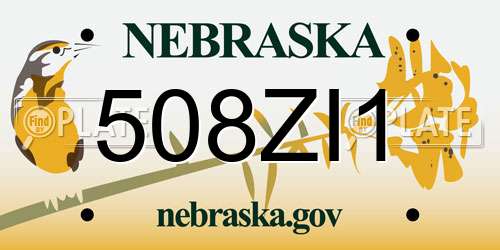 508ZI1 Nebraska License Plate