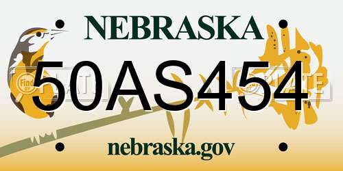 50AS454 Nebraska License Plate