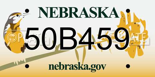 50B459 Nebraska License Plate