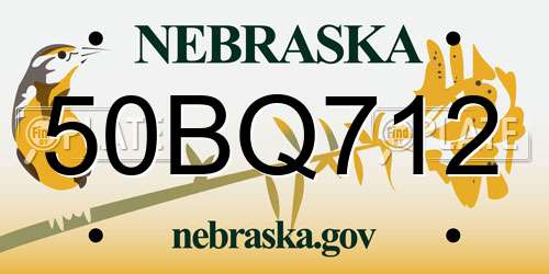 50BQ712 Nebraska License Plate