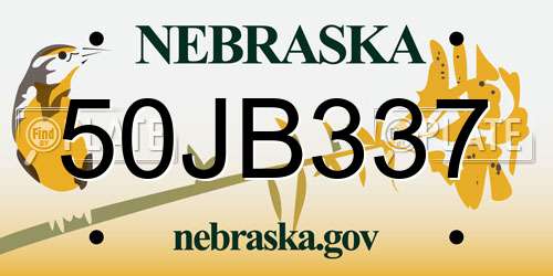 50JB337 Nebraska License Plate