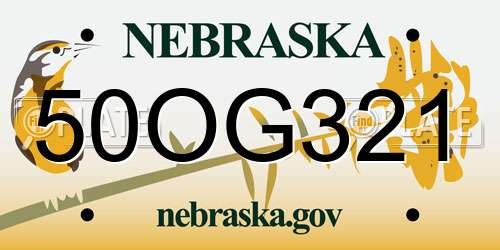 50OG321 Nebraska License Plate