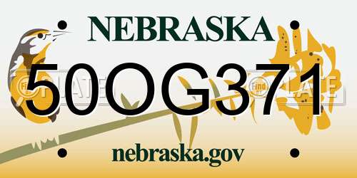 50OG371 Nebraska License Plate