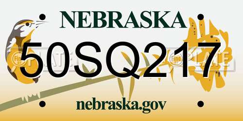 50SQ217 Nebraska License Plate